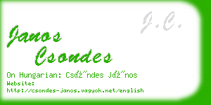 janos csondes business card